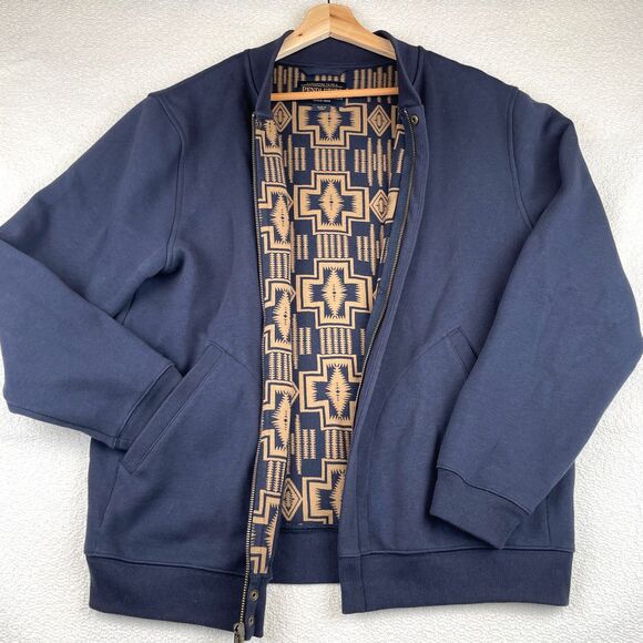 Pendleton Navy Blue Lightweight Jacket with Tan Pattern - Picture 1 of 8
